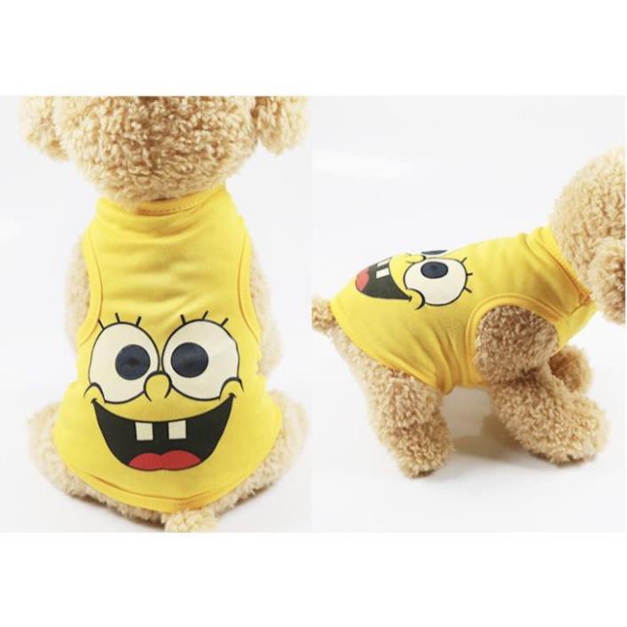 Quần áo cho chó mèo in hình cute loại ba lỗ (hè thu) đủ size