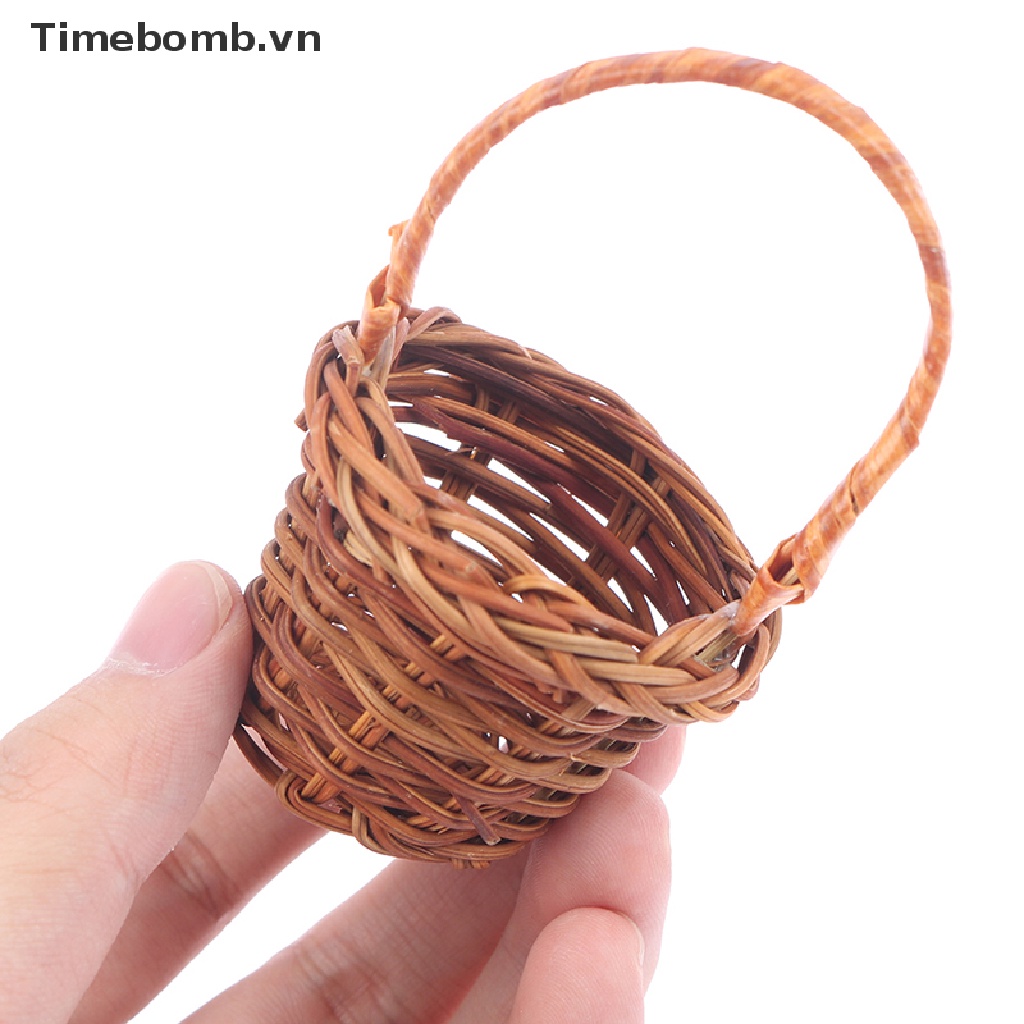 Giỏ Đan Thủ Công Đựng Rau Củ Quả Trang Trí Nhà Búp Bê Tỉ Lệ 1: 12