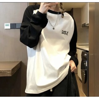 ÁO SWEATER Unisex Nam Nữ Dài Tay Phối Đen Trắng Lót Lớp Lông Mềm Mại Bên Trong Mặc Siêu Ấm ( TỤT STORE)