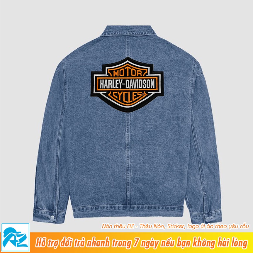 Patch vải thêu hình logo harley davidson lớn - Sticker ủi vá quần áo S495