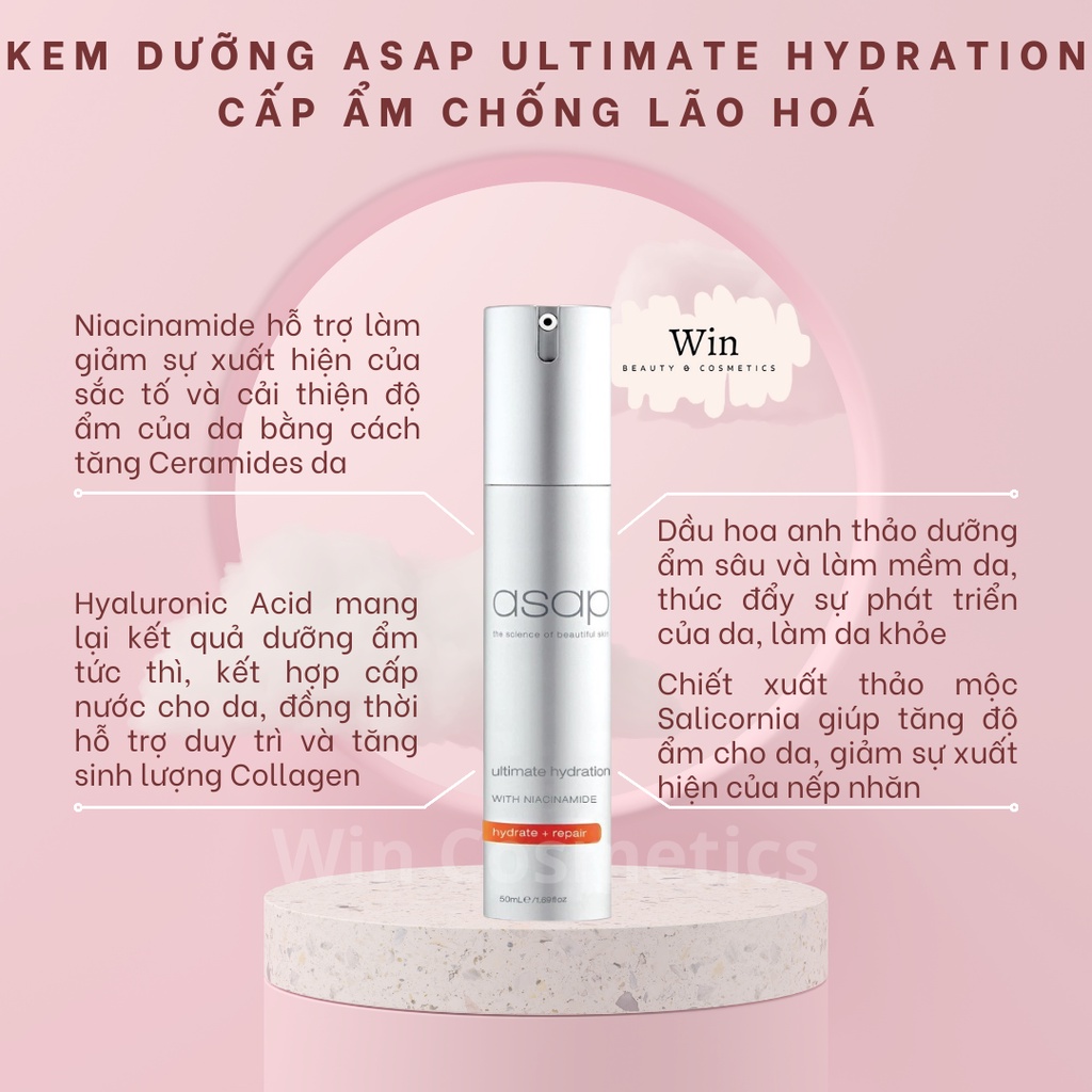 Kem dưỡng ASAP Ultimate Hydration cấp ẩm chống lão hoá