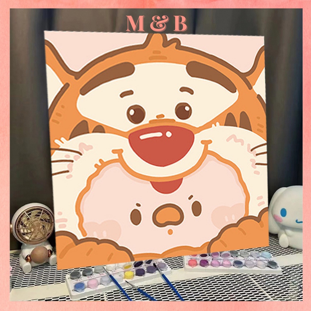Tranh Sơn Dầu Số Hóa Tranh Tô Màu 20x20 Disney lợn hồng đáng yêu Nhiều Mẫu, Đồ Chơi Cho Trẻ