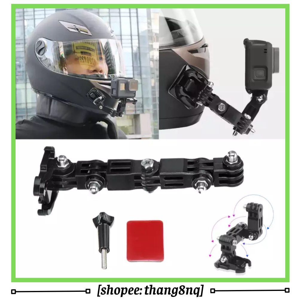 Bộ gắn cằm mũ fullface cho gopro, osmo action, sjcam