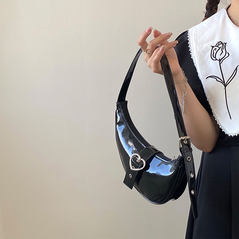 AlphaZ Túi Kẹp Nách Màu Trơn Họa Tiết Trái Tim Sang Trọng Có Dây Kéo Đa Năng Xu Hướng Mới