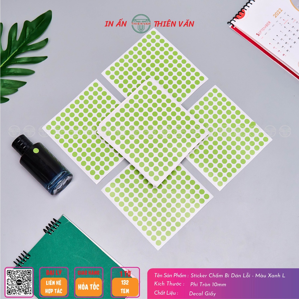 Combo 1320 Tem Tròn Chấm Bi, Tem Phân Loại, Tem Đánh Dấu 10mm  Nhiều Màu - Thiên Văn