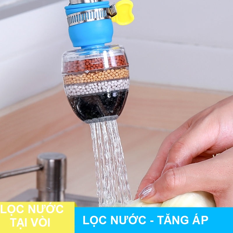 Đầu Lọc Nước Mini Lắp Trực Tiếp Tại Vòi 6 Tầng Lọc - Bộ Lọc Nước Vòi Nước Tăng Áp