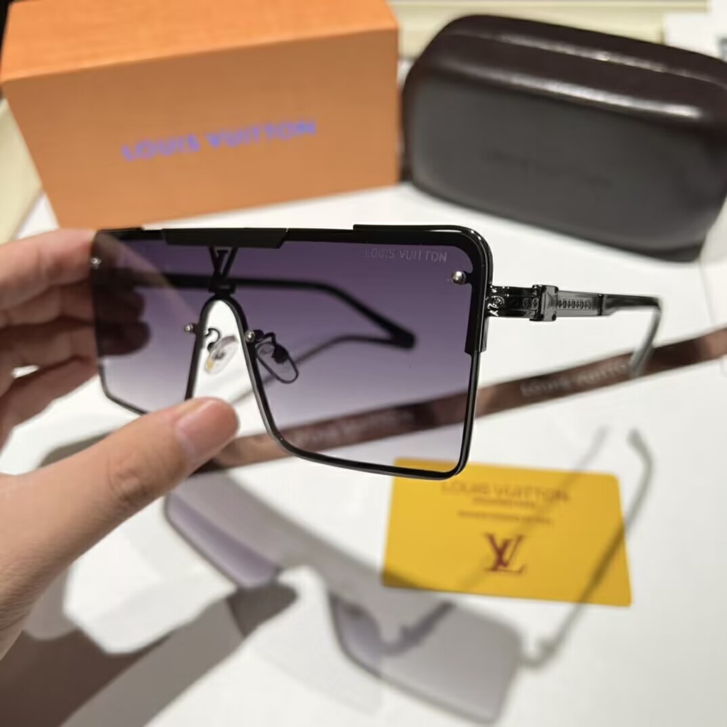 Kính Mát Gọng Vuông Chống Nước In Dấu Chân Mày Mẫu Mới 2023LV Dành Cho Nam Và Nữ