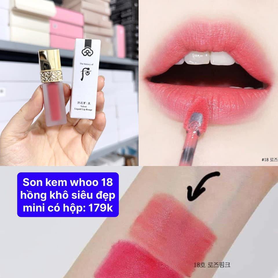 Son kem whoo mini 3 màu chính hãng