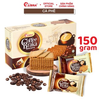 Bánh quy cà phê LIBRA vị cafe cracker đồ ăn vặt mặn ngọt giòn dinh dưỡng healthy coffee bánh lễ tết hộp 150gr