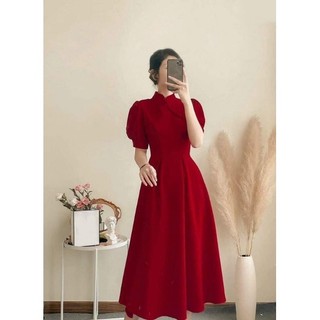 đầm đỏ tết..