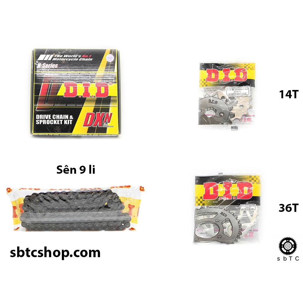 NSD Nhông sên dĩa DID 9 li ly Honda Wave S RS RSX Future X Fi Neo chính hãng Thái Lan