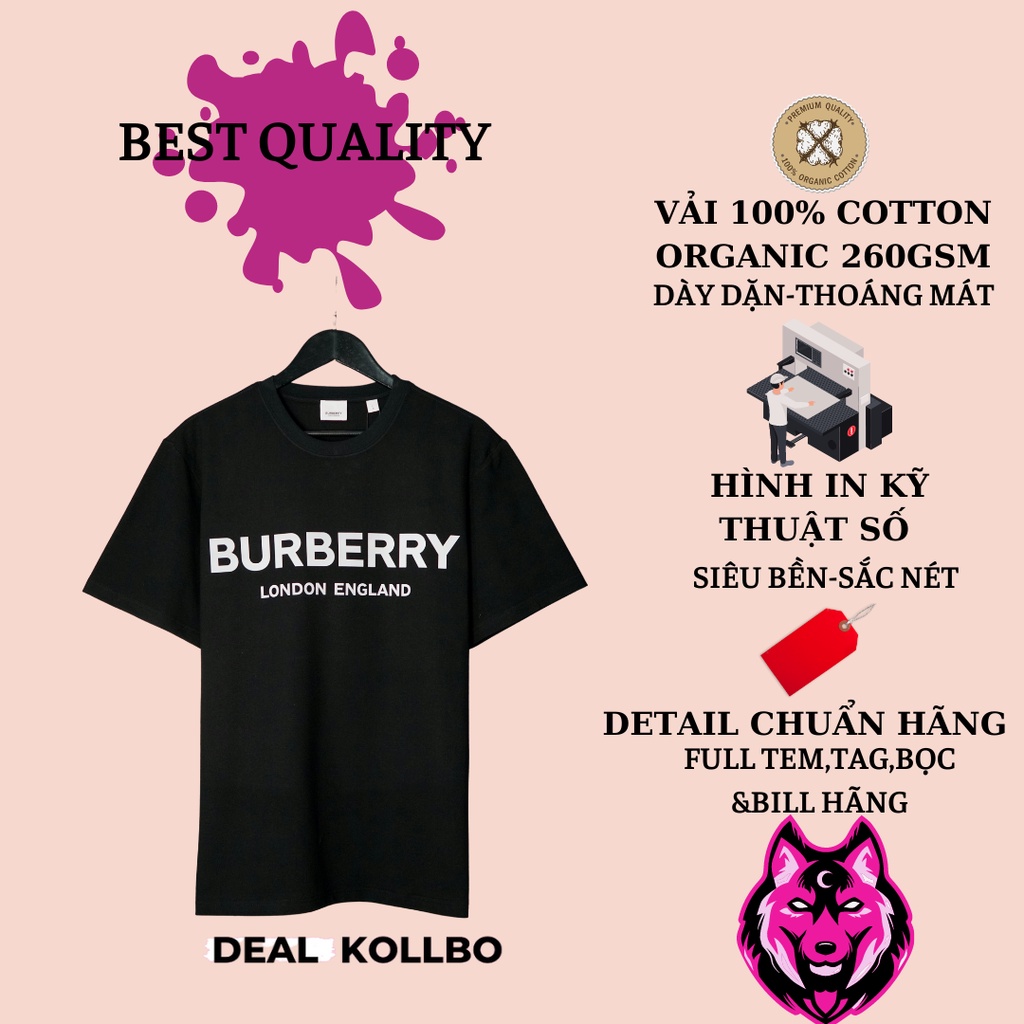 Áo Burberry Nam phong cách luxury Áo Thun Burberry Nữ phong cách casual Áo Burberry London form rộng tay lỡ vải cotBest