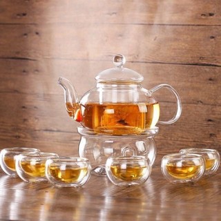 Đế thủy tinh đun nến ủ ấm trà hình tròn