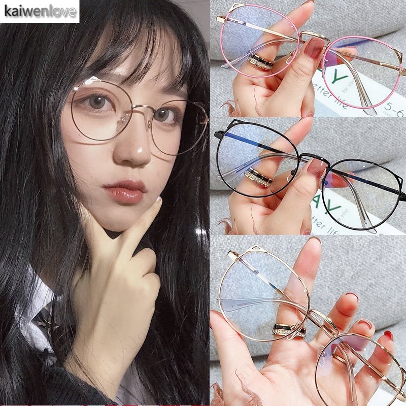 Kính mắt KAIWENLOVE gọng tròn chống tia bức xạ thời trang trẻ trung dành cho nữ