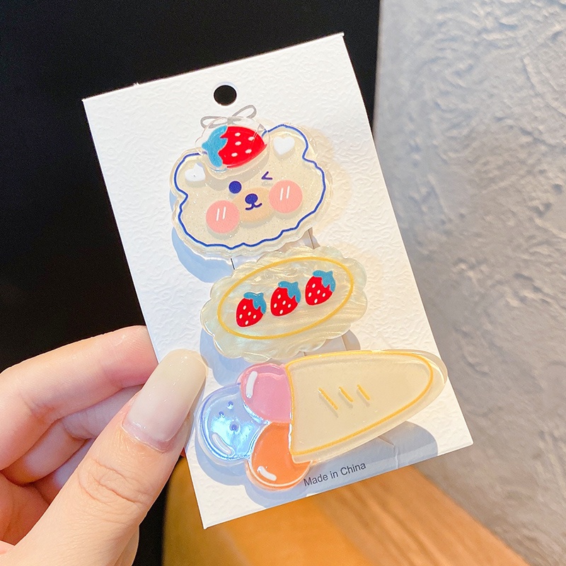 Set 3 Kẹp Tóc Hình Thỏ Dễ Thương Cho Bé Gái