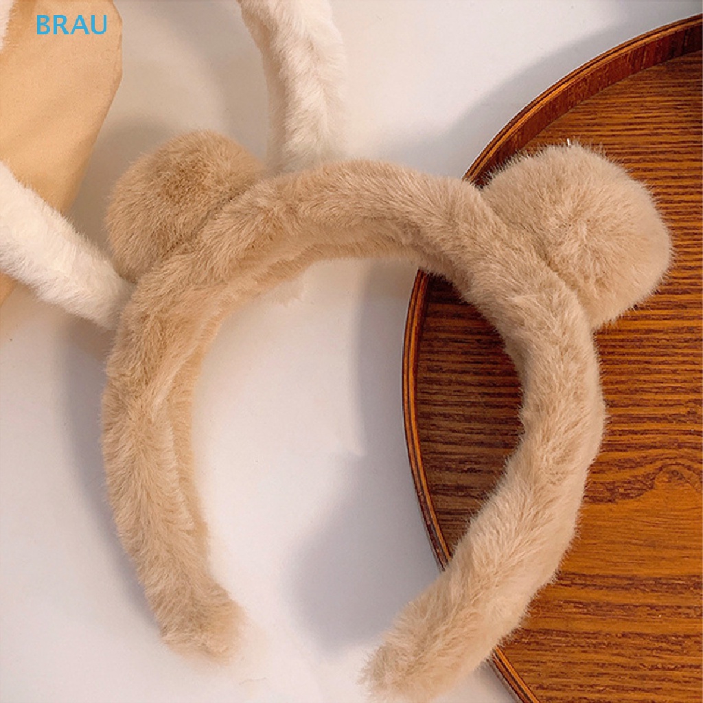 Băng Đô Cài Tóc Hình Tai Gấu Bằng Lông Nhung Dễ Thương Xinh Xắn