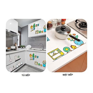 Decal dán bếp chống dầu mỡ có họa tiết, dễ dán
