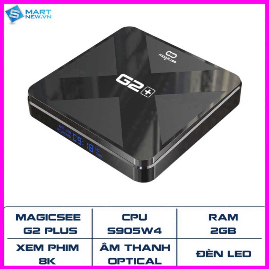 Android Tivi Box Magicsee G2 Plus Android 9.0 Ram 2GB Rom 16Gb Wifi 5Ghz