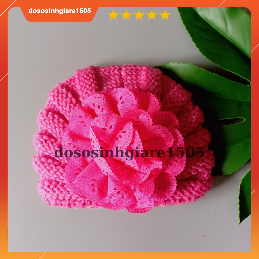 Nón Turban len đính hoa (mẫu 003) dễ thương cho bé gái dưới 5 tháng tuổi (được lựa màu) / Mũ Ấn Độ trẻ em