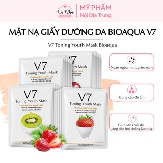 Mặt nạ giấy dưỡng da ngừa mụn nội địa trung Bioaqua V7, mask dưỡng ẩm, tẩy tế bào chết, thải độc da, giảm thâm mờ nám.
