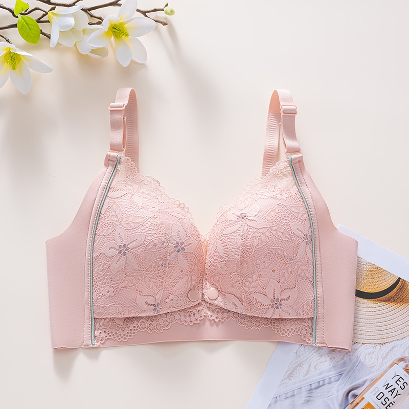 Áo Ngực Lụa Mỏng Nhẹ Cài Khóa Trước Không Dây Thoáng Khí 34C-42C Cho Mẹ Bầu