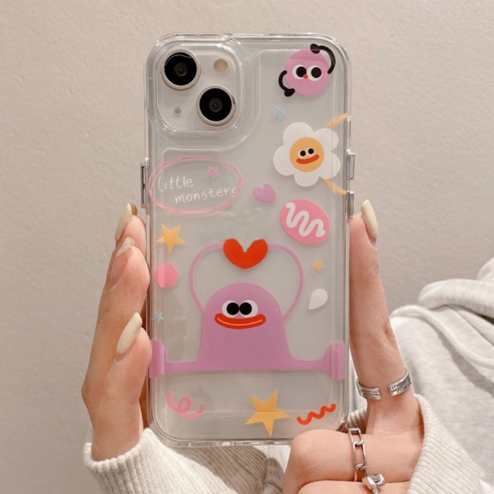 Ốp Điện Thoại TPU Mềm Trong Suốt Chống Bụi Chống Rơi In Hình Quái Vật Cho IPhone 11 12 13 14 Pro Max 14 Plus