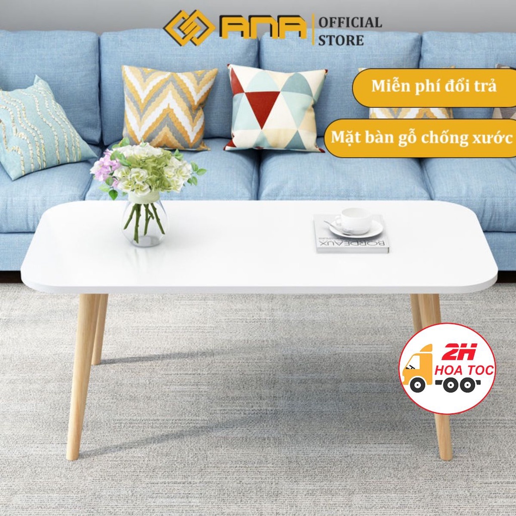 Bàn trà sofa hình chữ nhật, chân cao 30cm hoặc 40cm, chân gỗ tự nhiên được tiện thủ công mịn và bóng đẹp mã BT02