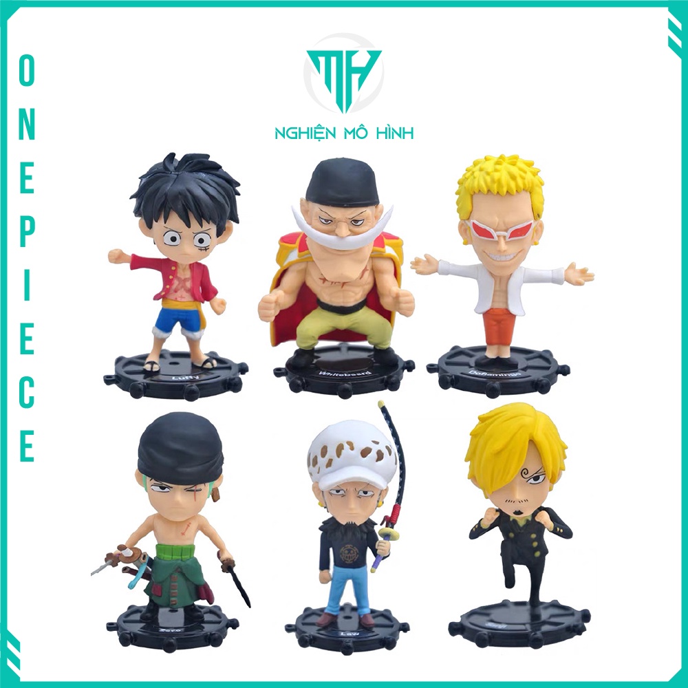 Mô hình One Piece Chibi Luffy, Zoro, Sanji, Doflamingo, Law, Râu Trắng cao 9cm - Figure mô hình One Piece Cao Cấp