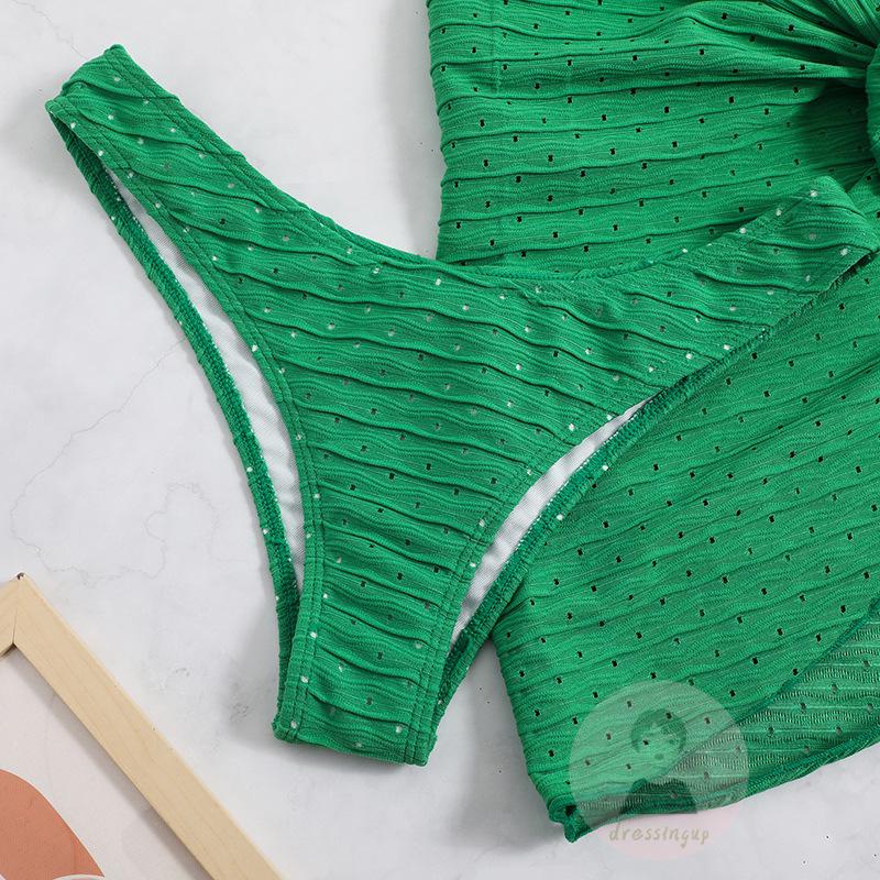 Bộ Đồ Bơi 3 Món Chất Liệu Co Giãn Đính Đá Thời Trang Quyến Rũ