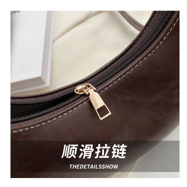 Túi Đeo JASMIN NOIR Chéo Da PU Hình Bán Nguyệt Đơn Giản Cho Nữ