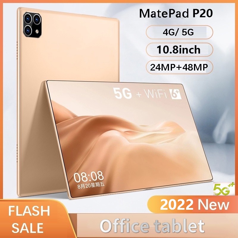 2022 Máy tính bảng bán chạy nhất P20 10.8 inch Galaxy Android Tablets 12GB+512GB Máy tính bảng học tập trực tuyến COD