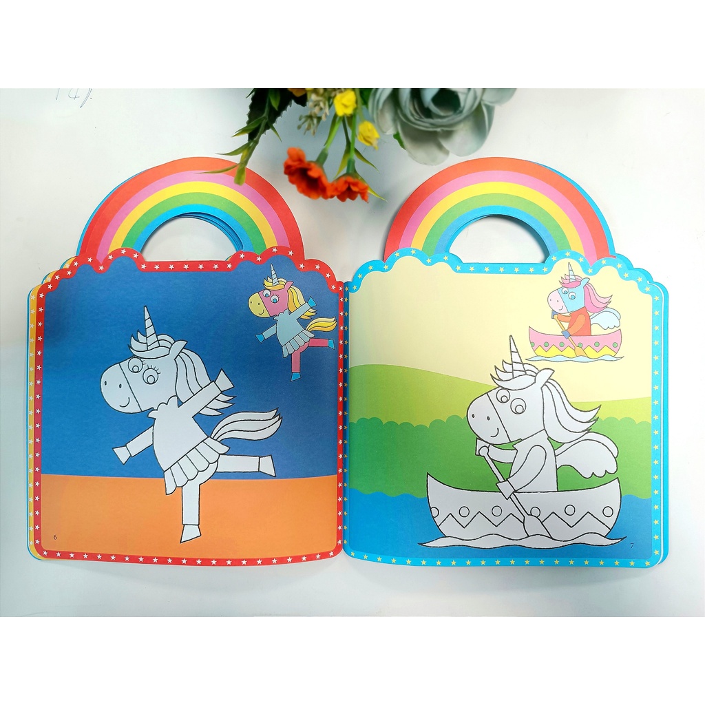 Sách - Unicorns Tô Màu Và Dán Hình - Hơn 100 hình dán siêu xinh - ndbooks