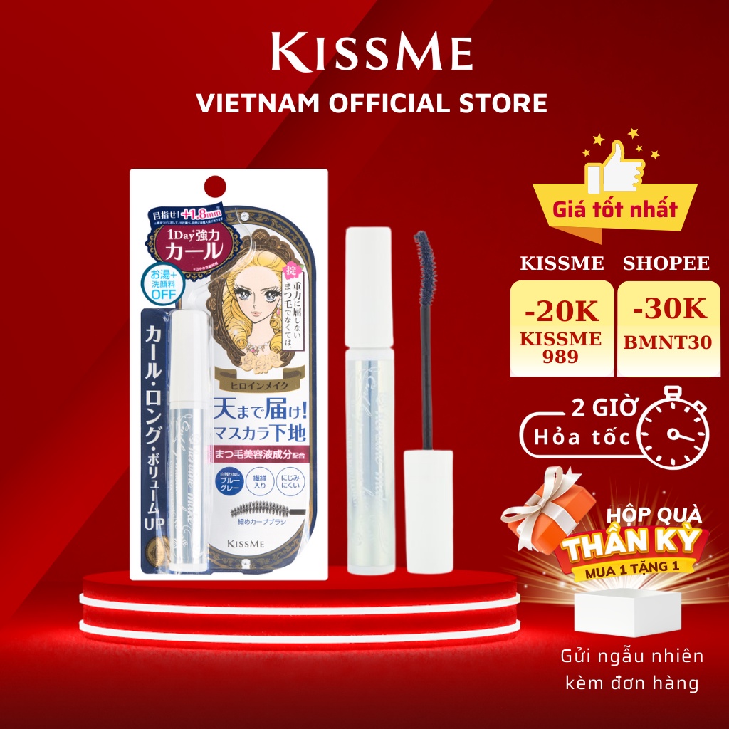 Mascara Kissme Xanh Khói Lót Nền Bảo Vệ Mi Kissme Heroine Make Curl Keep Mascara Base