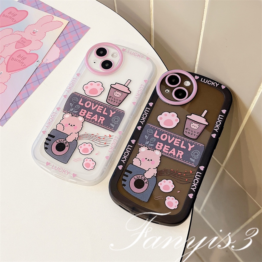 Ốp Điện Thoại TPU Mềm In Hình Gấu Trà Sữa Cho iPhone 14 13 12 11 Pro Max X XR Xs Max 8 7 6 6s Plus SE 2020