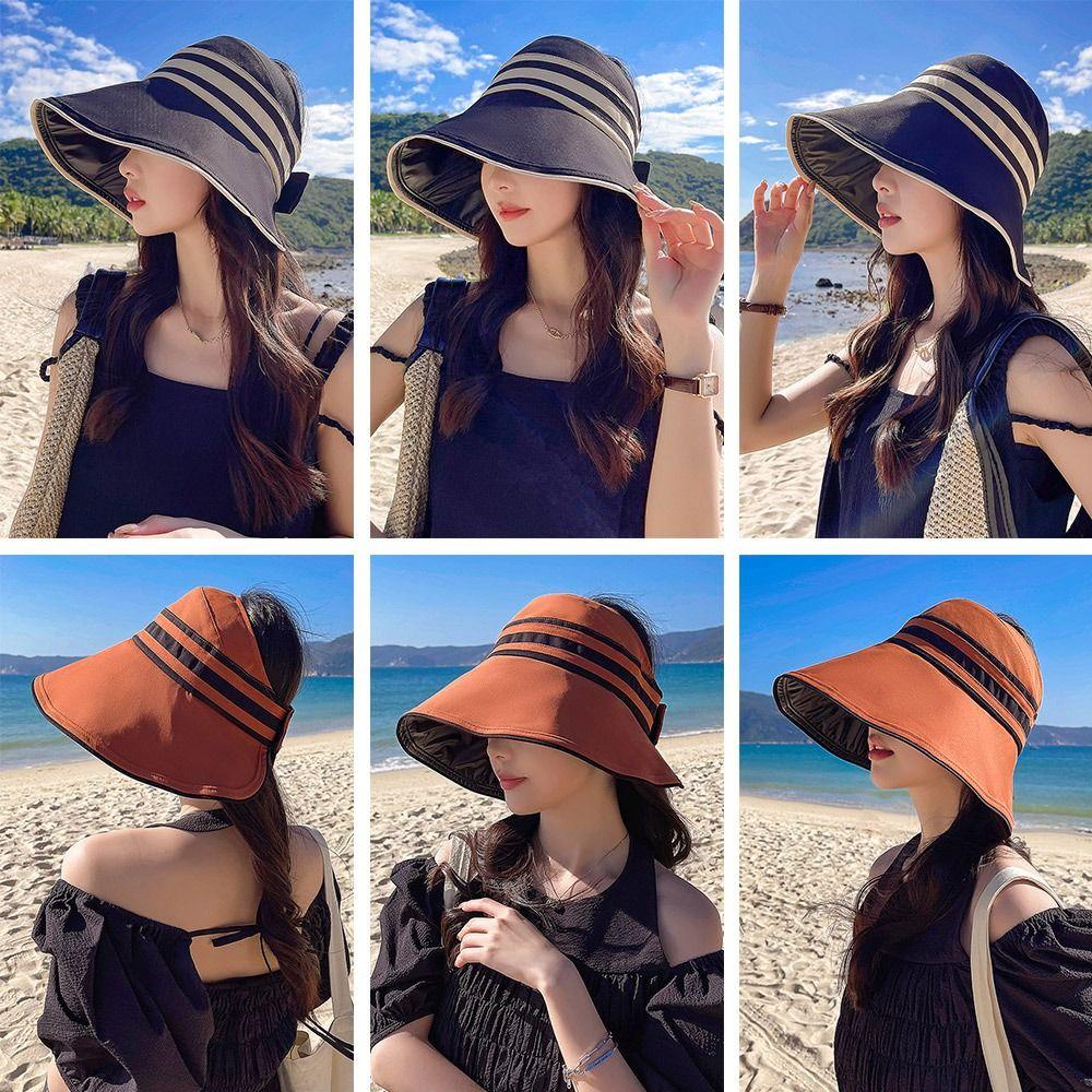 MOILYVN Mũ Bucket Vành Rộng Chống Tia UV / Gió Có Dây Đeo Thời Trang Dành Cho Nữ