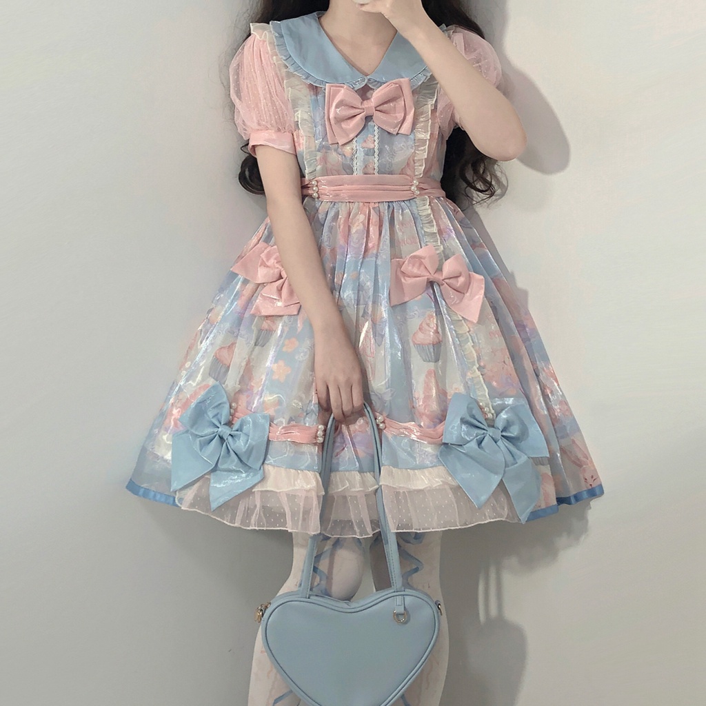 Váy Lolita búp bê ngọt ngào dễ thương  ngắn tay  mùa hè