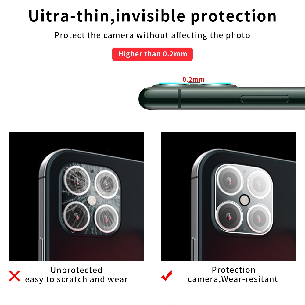 Kính Cường Lực 9H Bảo Vệ Ống Kính Máy Ảnh Cho iPhone 12 11 Pro Max Mini