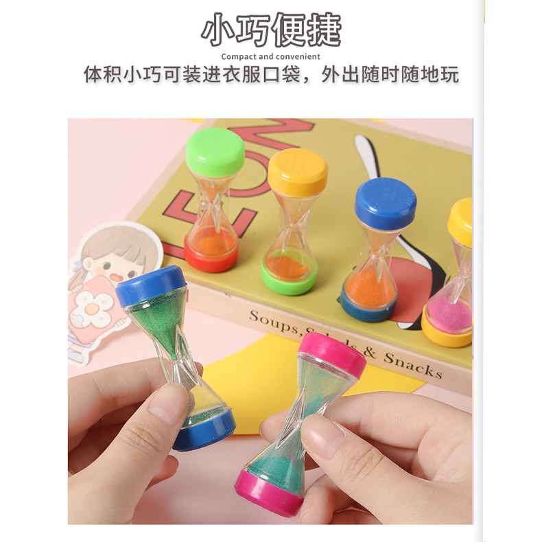 Đồng Hồ Cát Mini Bằng Nhựa Kiểu Dáng Cổ Điển Dành Cho Các Bé