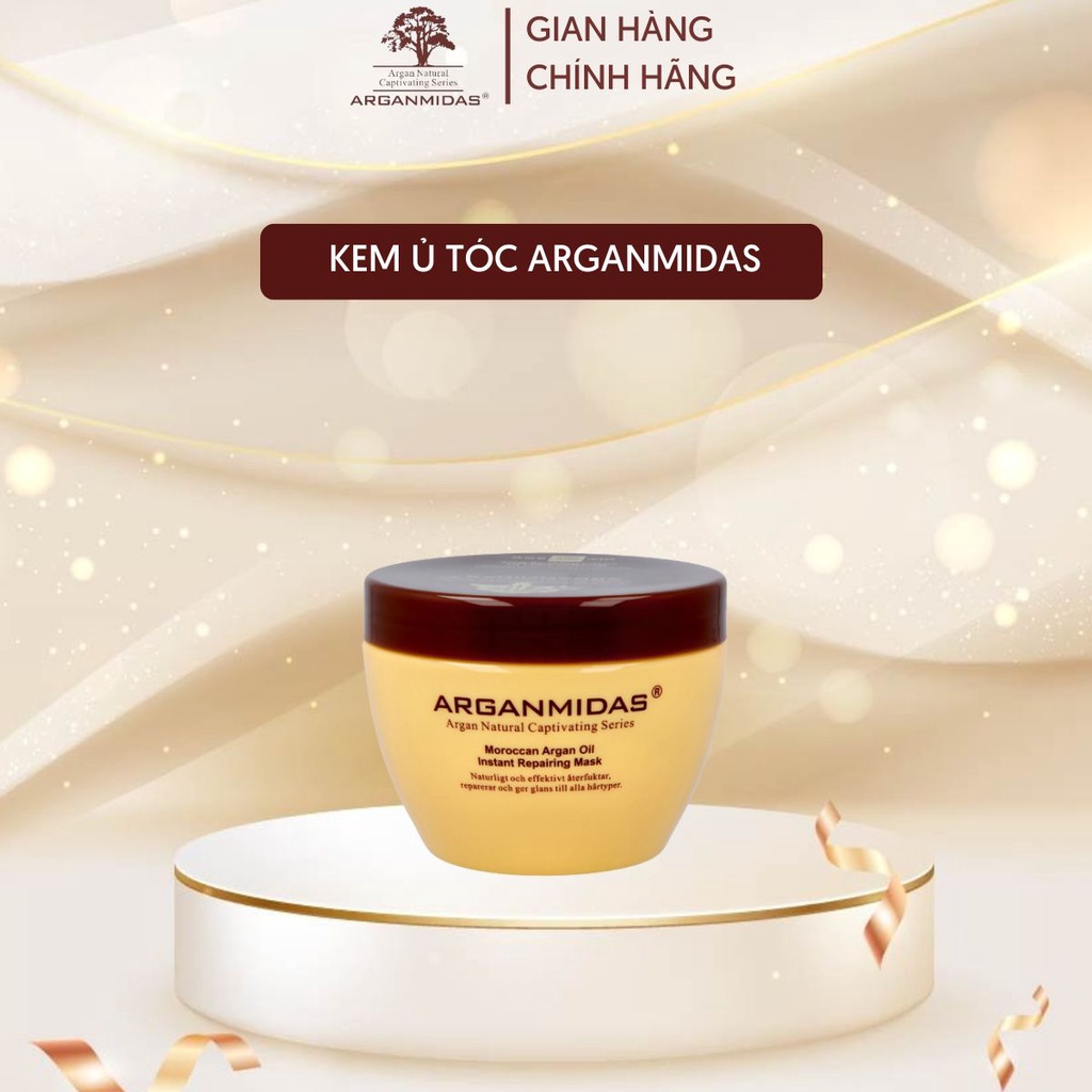 Kem ủ dưỡng tóc Arganmidas tinh dầu Moroccan Argan phục hồi hư tổn dưỡng tóc luôn bóng mượt chắc khỏe 300ml