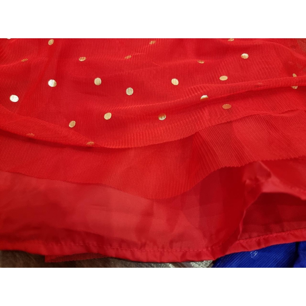 Váy công chúa màu đỏ tùng váy nhiều lớp bồng bềnh