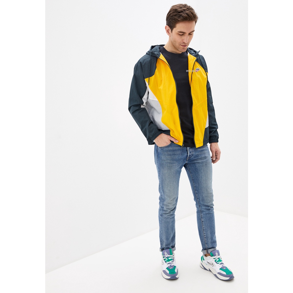 Áo khoác dù Nike chính hãng nam màu vàng 2 lớp form rộng có nón trùm đầu vải 100% Nylon chống thấm nước tốt