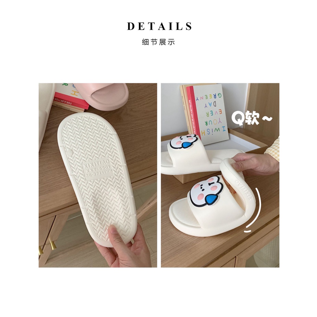 Dép Đi Trong Nhà Tắm Nhanh Khô Hình Thỏ Dễ Thương Cho Cặp Đôi