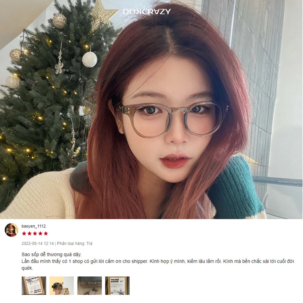 Gọng kính mắt tròn DOKCRAZY LECO nhựa sinh học cao cấp