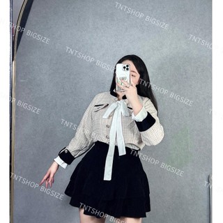SET DẠ 4 MÓN KÈM CHÂN VÁY NHUNG  [ TNT Shop Bigsize 60kg - 90kg ]
