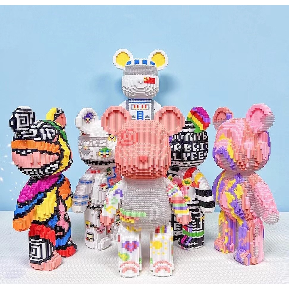 XẢ HÀNG Đồ chơi xếp hình lắp ráp Sankid mô hình Gấu Bearbrick cỡ lớn