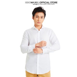 N&m áo sơ mi basic nam tay dài chất liệu 100% cotton slim fit 2009033