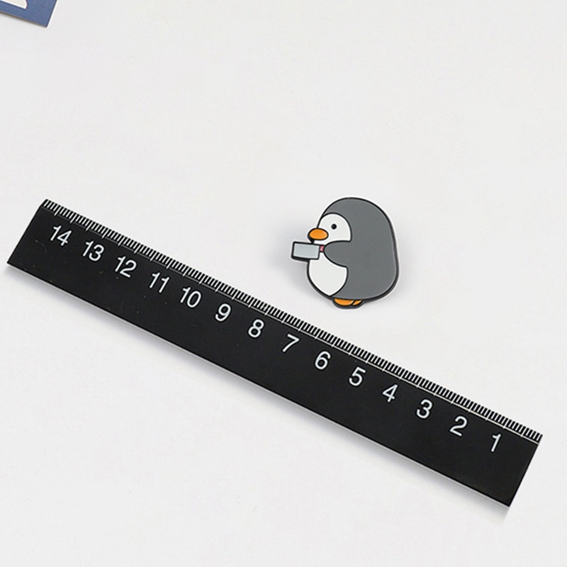 Huy Hiệu Cài Áo Hình Chim Cánh Cụt Hoạt Hình Vui Nhộn Bằng Kim Loại