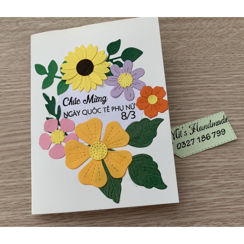 Set hoa trang trí thiệp