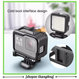 Khung nhựa ABS cho Gopro 8 quay vlog | gắn đèn led, cắm sạc trực tiếp