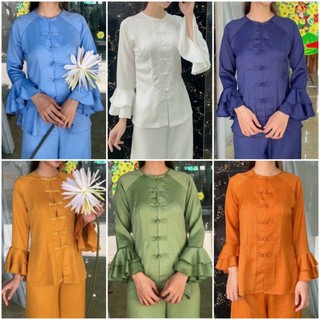 Bộ bà ba tay loe và lv trắng